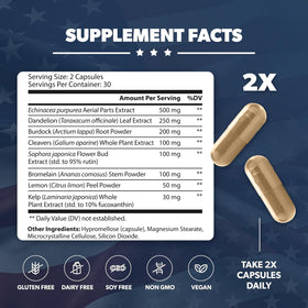 AMERICAN VITALITY LymphaVive 150g vue de dos avec informations nutritionnelles