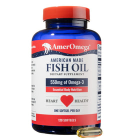 AmerOmega Huile de Poisson Omega-3 550mg capsule front view