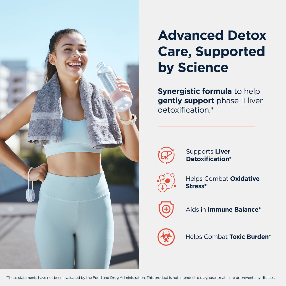 Amino-D-Tox de Designs for Health, vue latérale de la bouteille
