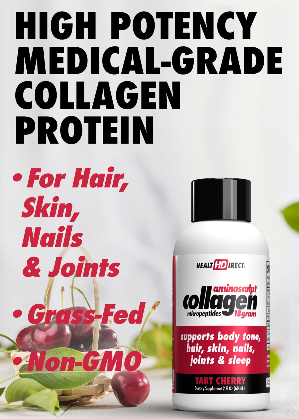 AminoSculpt collagène liquide en bouteille de 30 oz avec étiquette