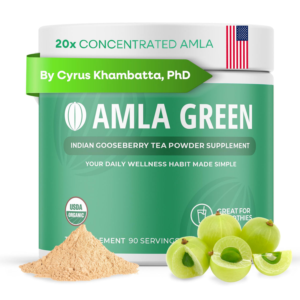 Amla Green Poudre d'Amla 20X 82g vue avant