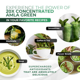 Amla Green Poudre d'Amla 20X sur une table