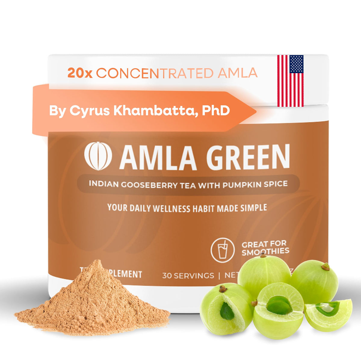 Amla Green Poudre Superaliment 20x Concentré 82g vue de face