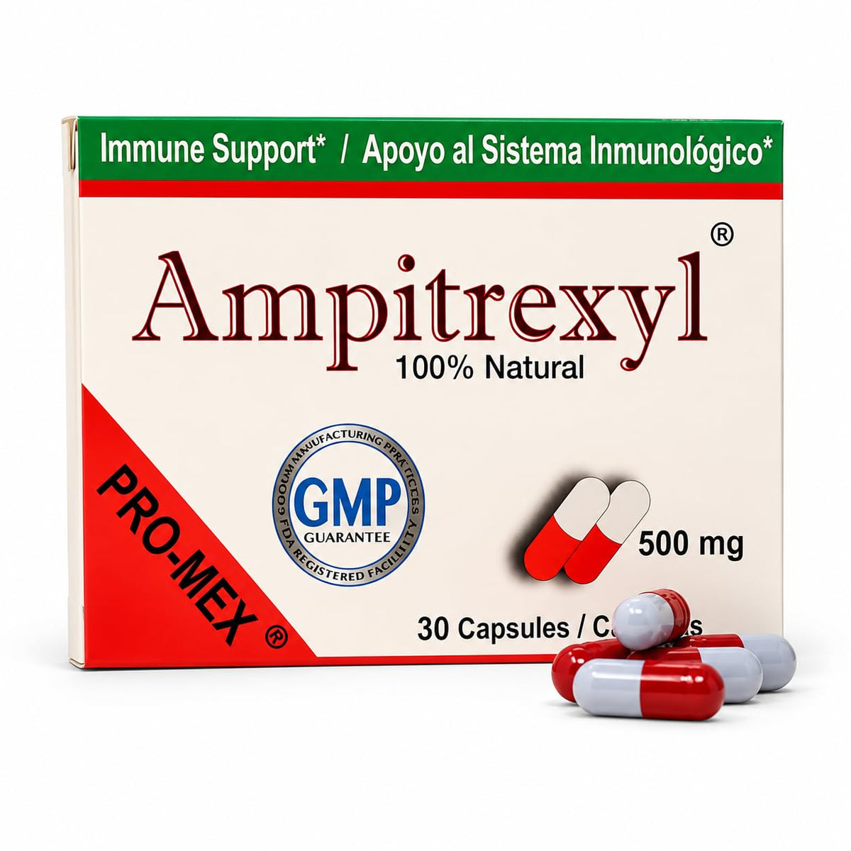 Ampitrexyl Compléments Alimentaires Antioxydants 500 mg, 30 capsules, vue de face