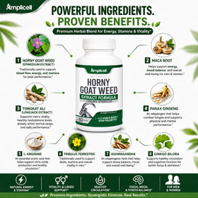 Amplicell Horny Goat Weed 60 capsules avec un fond naturel