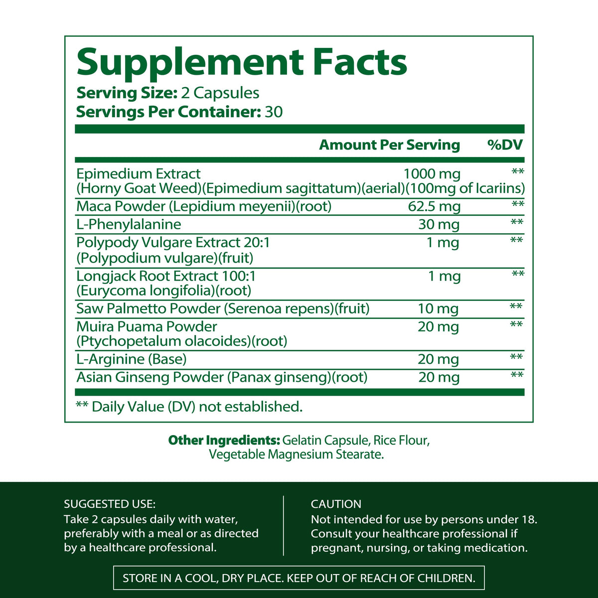 Amplicell Horny Goat Weed 60 capsules avec un verre d'eau