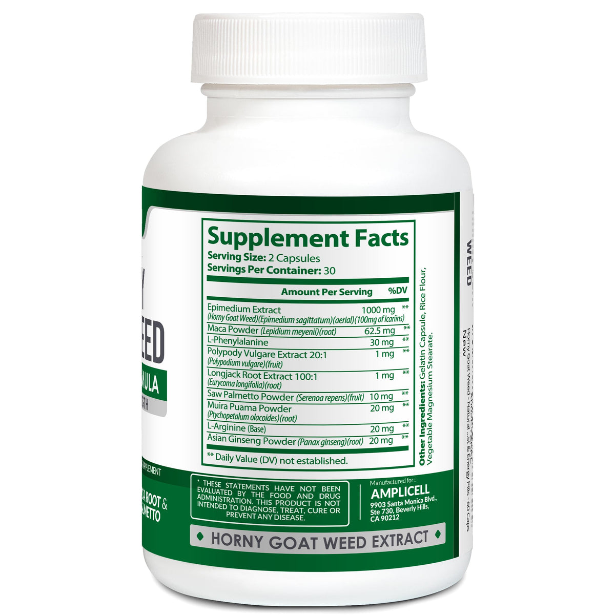 Amplicell Horny Goat Weed 60 capsules dans un environnement de vie saine