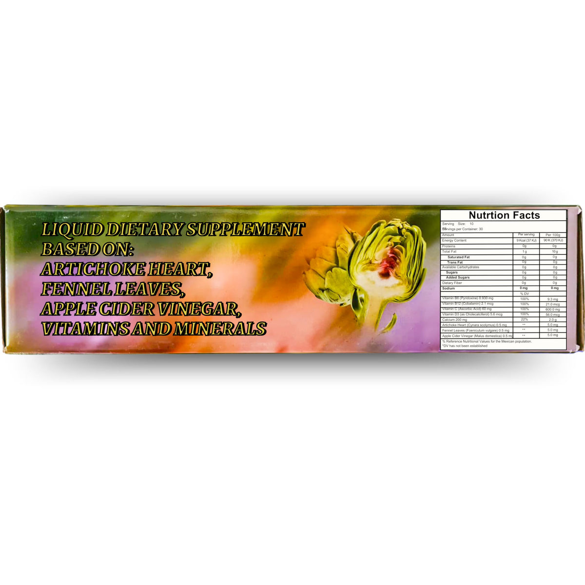 Ampoule d'Alcachofivida ouverte montrant le liquide