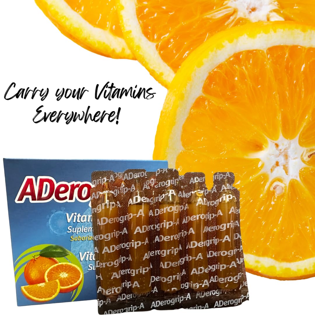Ampoule de 10ml ADEROGRIP-A ouverte avec liquide orange