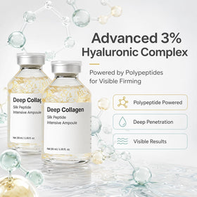 Ampoule de collagène peptidique Nexalyn avec zoom sur la texture