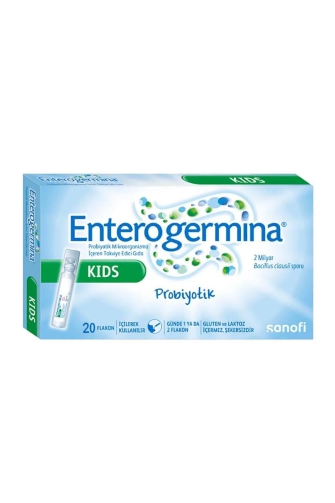 Ampoule EnterogerminaKids ouverte, contenant le liquide