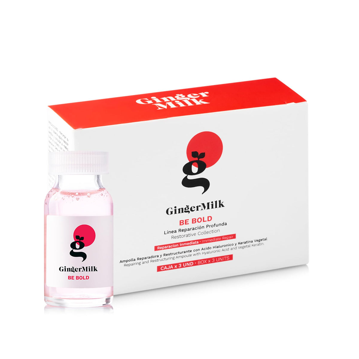 Ampoule Ginger Milk avec indication d'utilisation