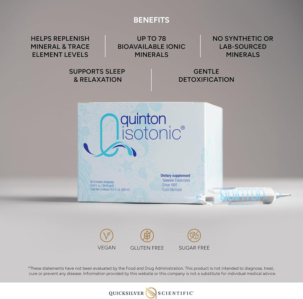 Ampoule Quicksilver Scientific Quinton ouverte