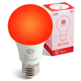 Ampoule Rouge de 670nm Gamma vue de face avec lumière allumée