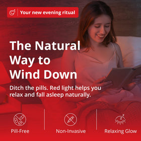 Ampoule Rouge Gamma utilisée dans un espace de méditation