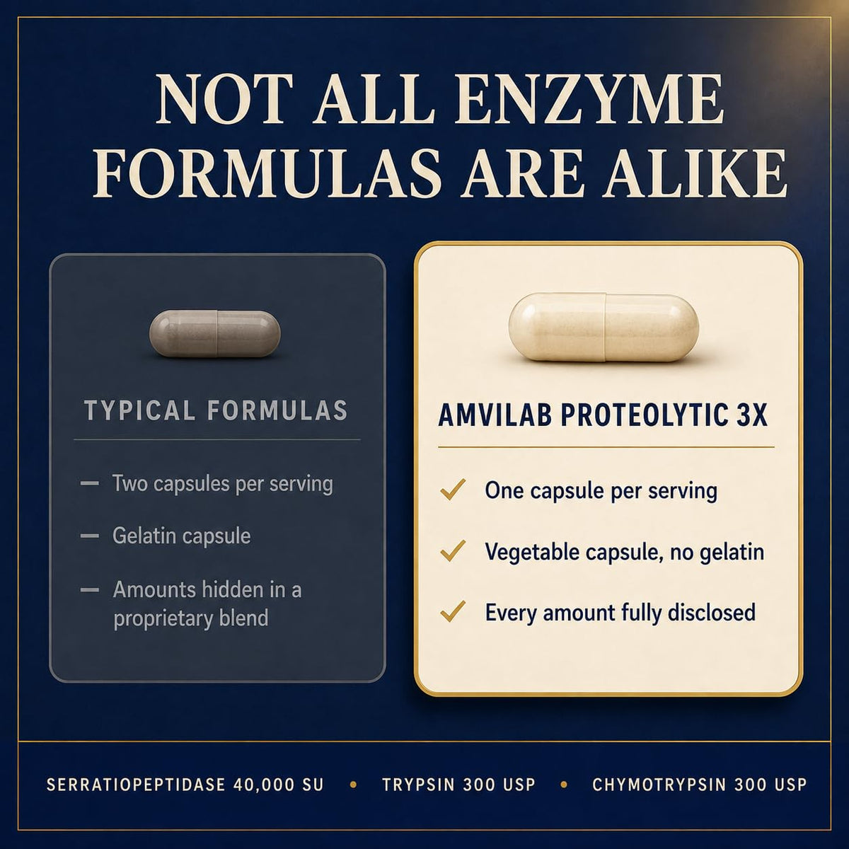AMVILAB Compléments Alimentaires Multi-Enzymes 90 Capsules en flacon