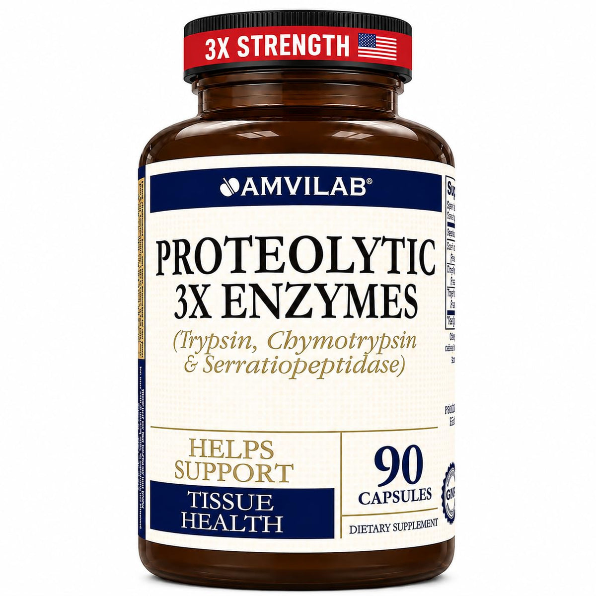 AMVILAB Compléments Alimentaires Multi-Enzymes 90 Capsules vue avant