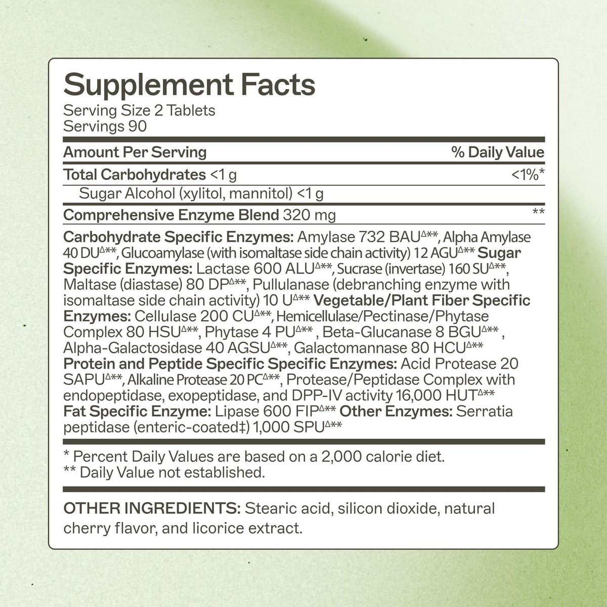 Amy Myers MD Multi-Enzymes 180 comprimés - étiquette