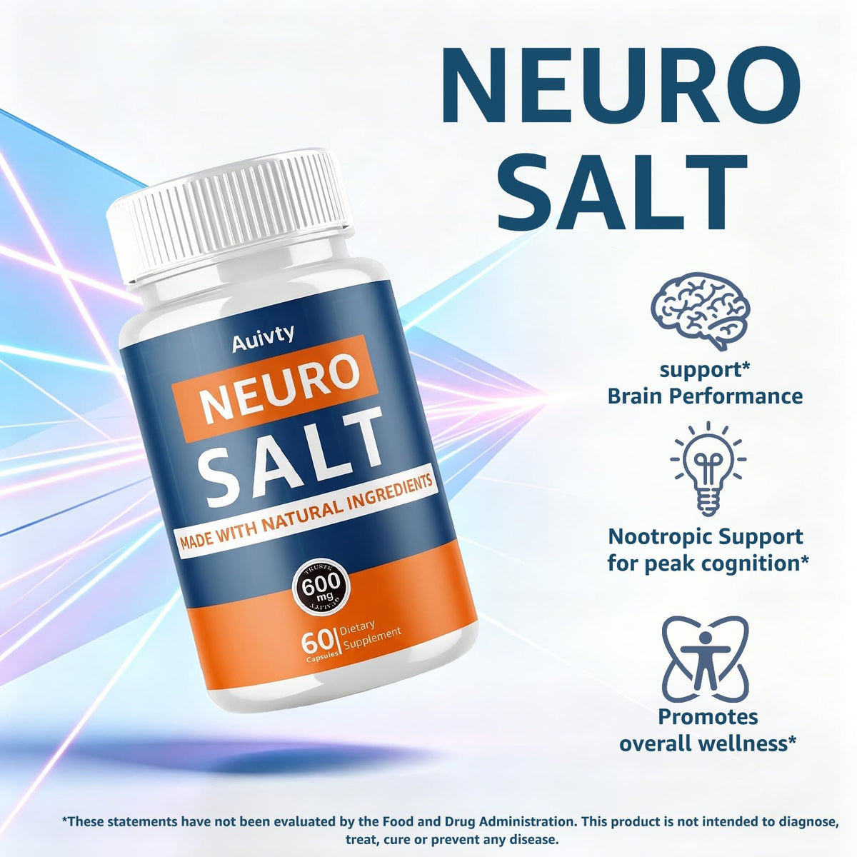 AMZEYE Neuro Salt 600 mg, 60 capsules - étiquette et informations nutritionnelles