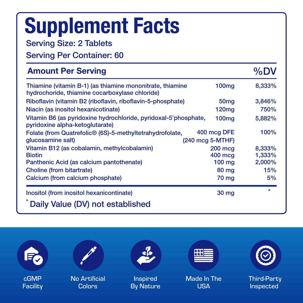 Anabolic Laboratories Super B Complex Methylé 132g table avec gélules