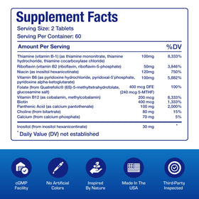 Anabolic Laboratories Super B Complex Methylé 132g table avec gélules