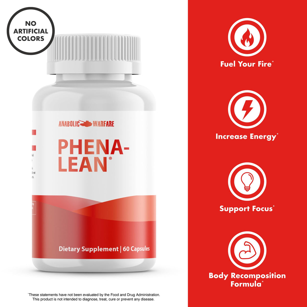 Anabolic Warfare Phena-Lean 60 capsules sur une table