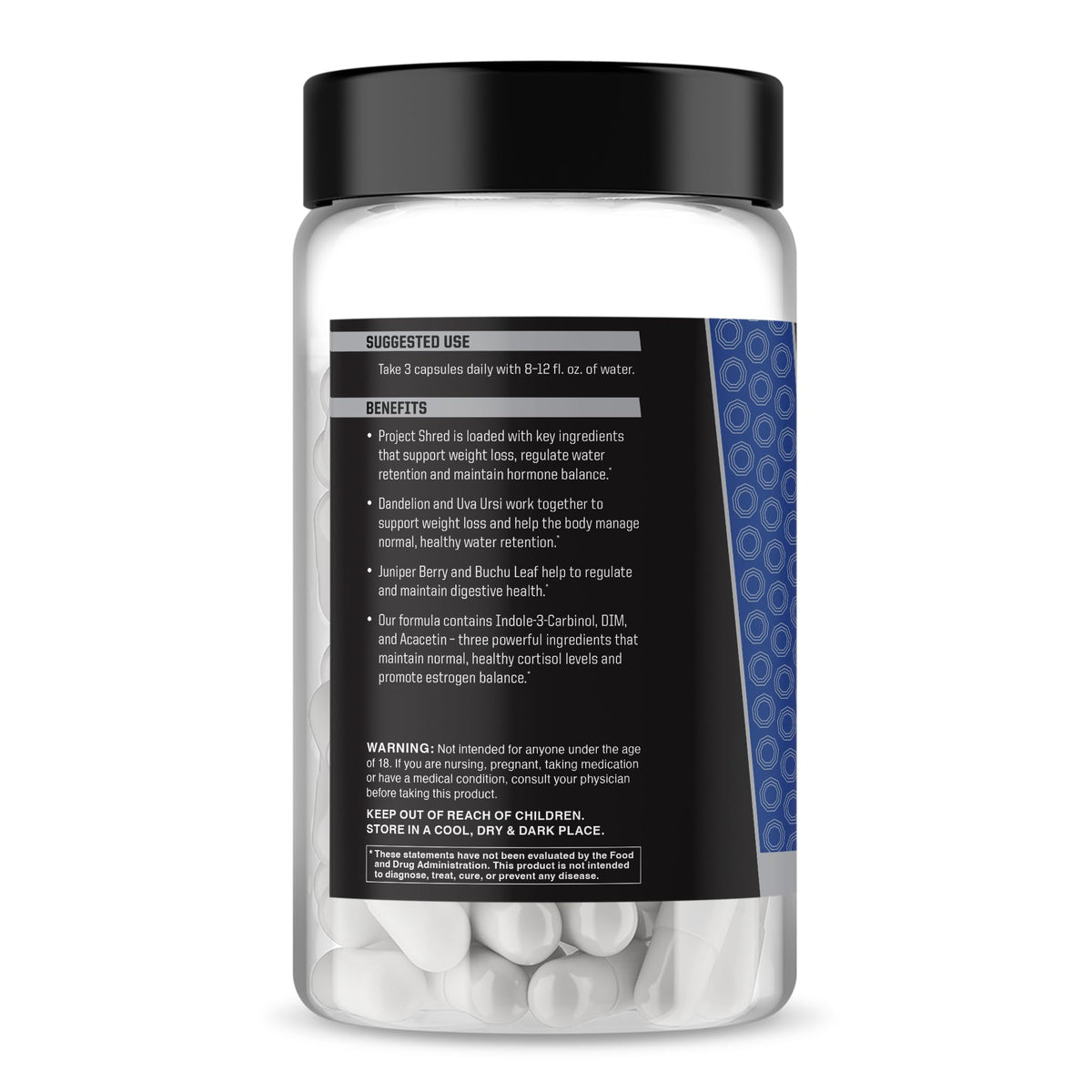 Anabolic Warfare Project Shred flacon ouvert avec capsules