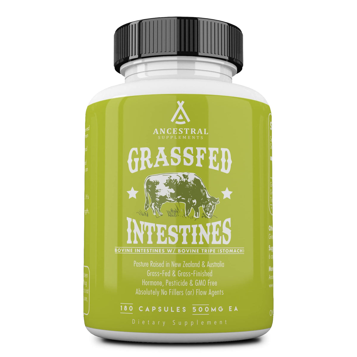 Ancestral Supplements Capsules d'Intestins de Bœuf 180 ct - vue avant