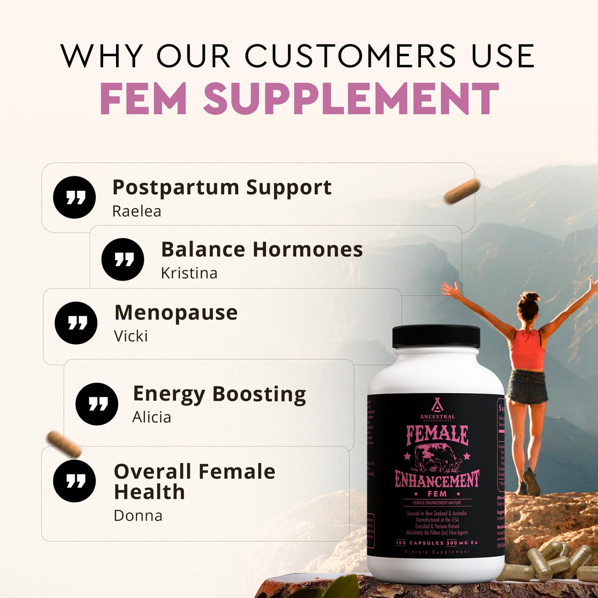 Ancestral Supplements Complément Alimentaire Foie Femme 180 gélules avec ingrédients