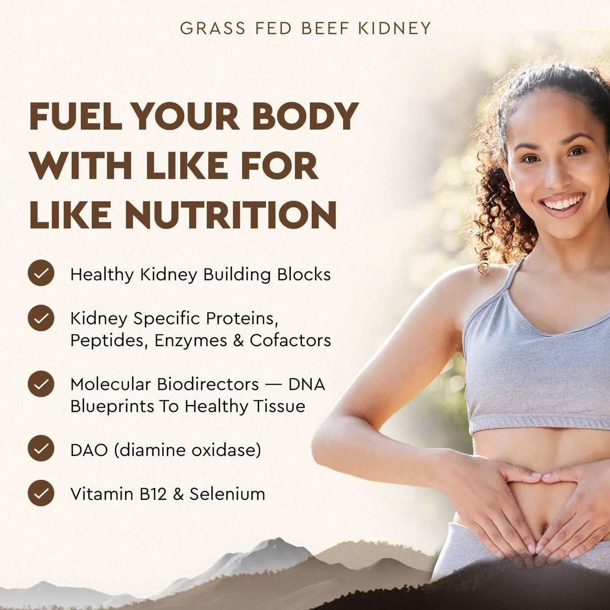 Ancestral Supplements Rein Boeuf 3000mg capsules sur une table