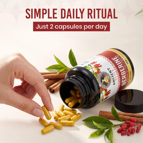 Ancient Bliss Berberine HCL 120 capsules side view