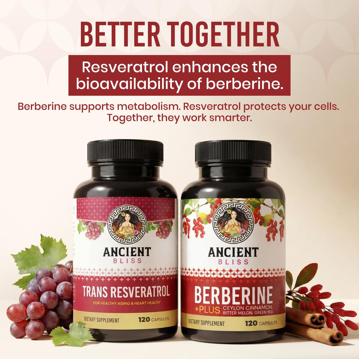 Ancient Bliss Berberine HCL ingredients close-up
