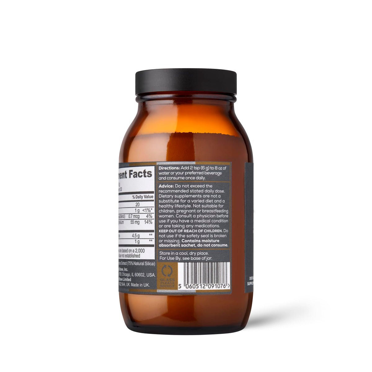 Ancient + Brave Poudre de Créatine 180g avec informations nutritionnelles