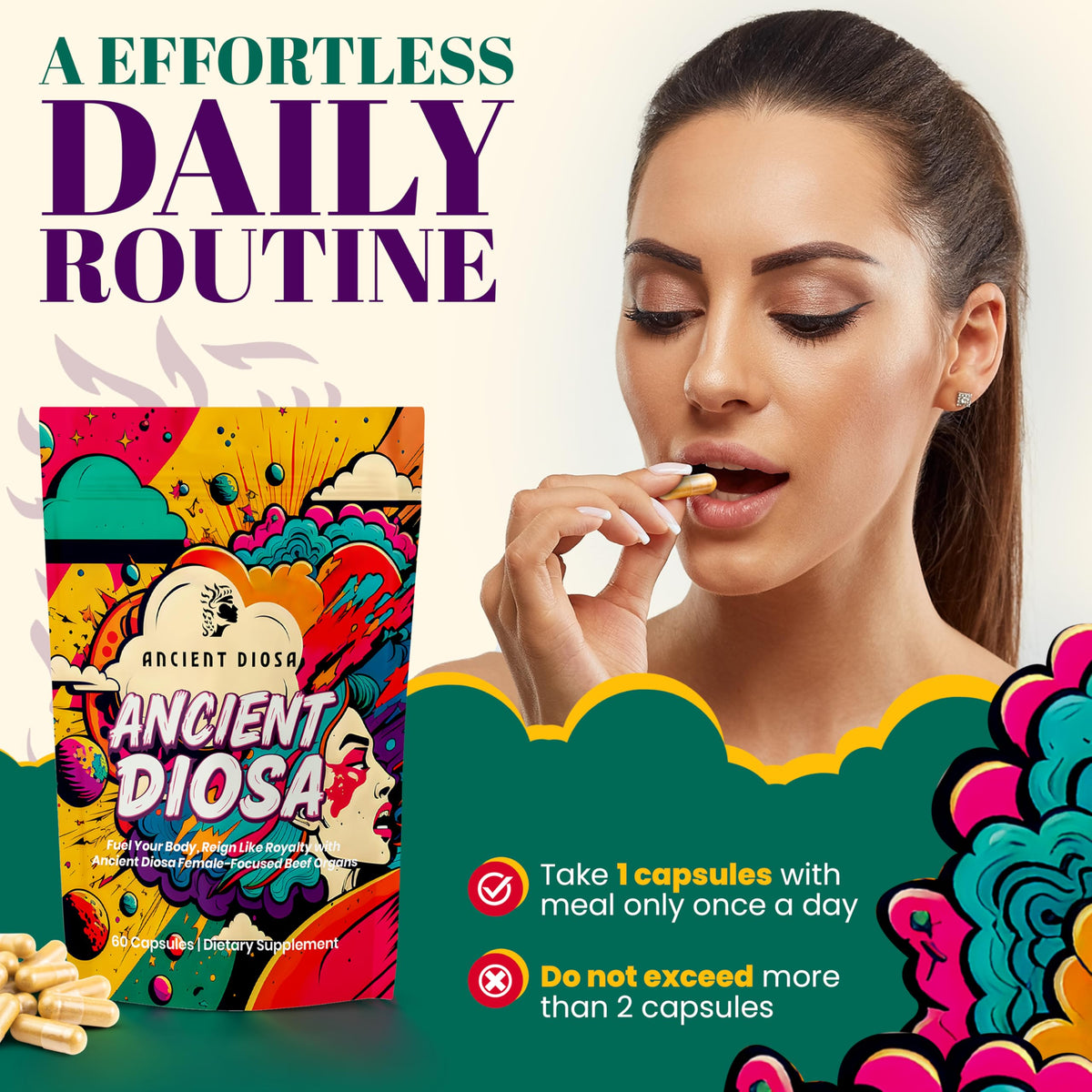 ANCIENT DIOSA Complément Alimentaire Foie de Boeuf 338mg - présentation sur une table