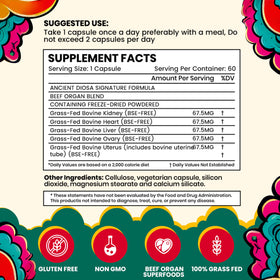 ANCIENT DIOSA Complément Alimentaire Foie de Boeuf 338mg - vue arrière