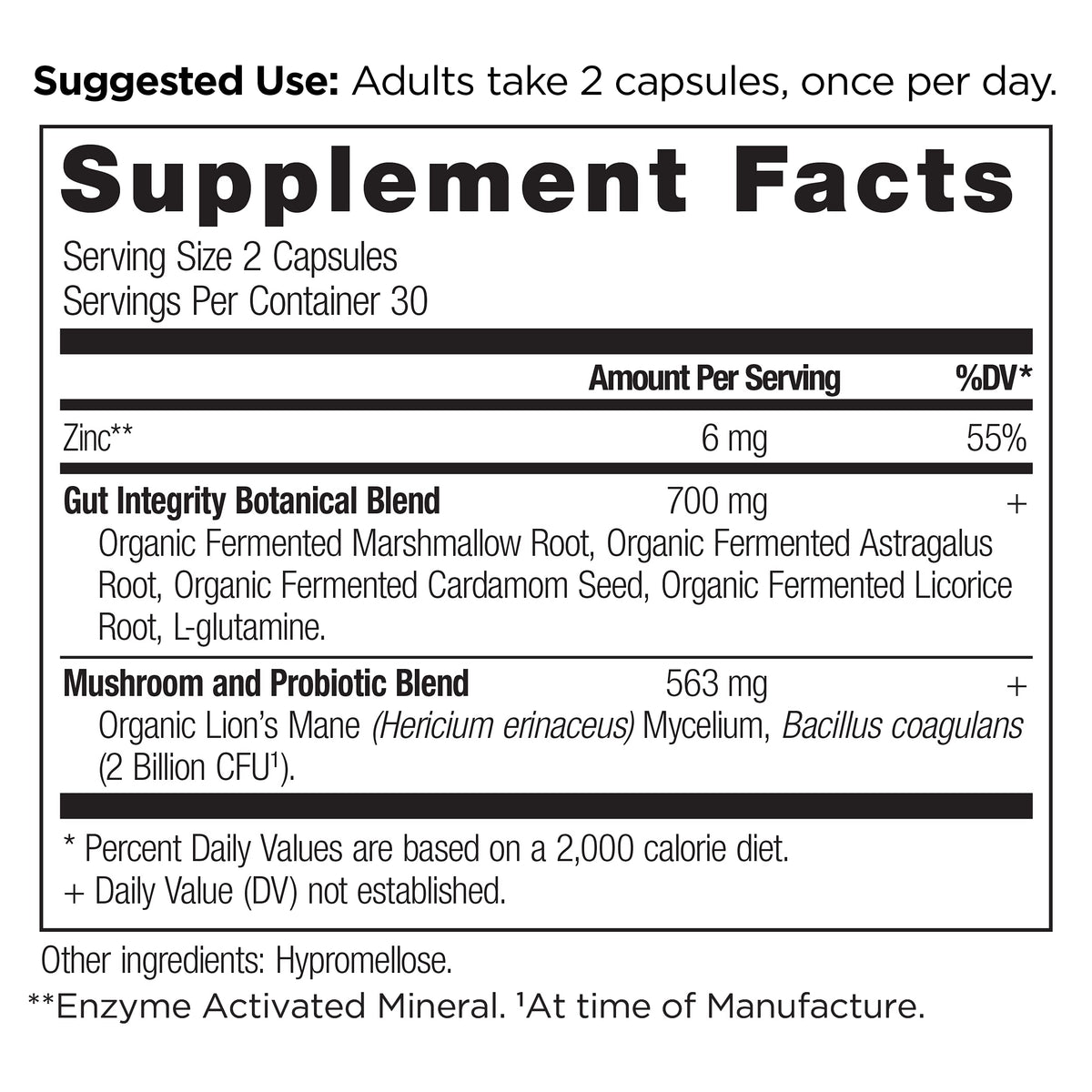 Ancient Nutrition Capsules Leaky Gut étiquette et ingrédients
