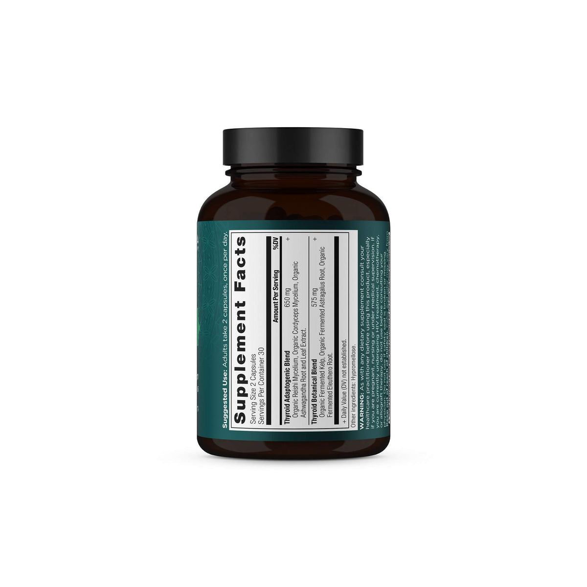 Ancient Nutrition capsules thyroïdiennes sur une table en bois