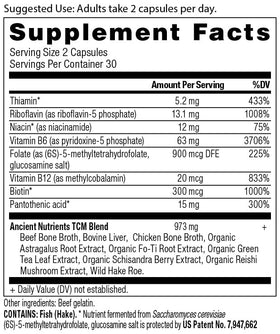 Ancient Nutrition Complexe de Vitamines B Méthylées 70g vue arrière