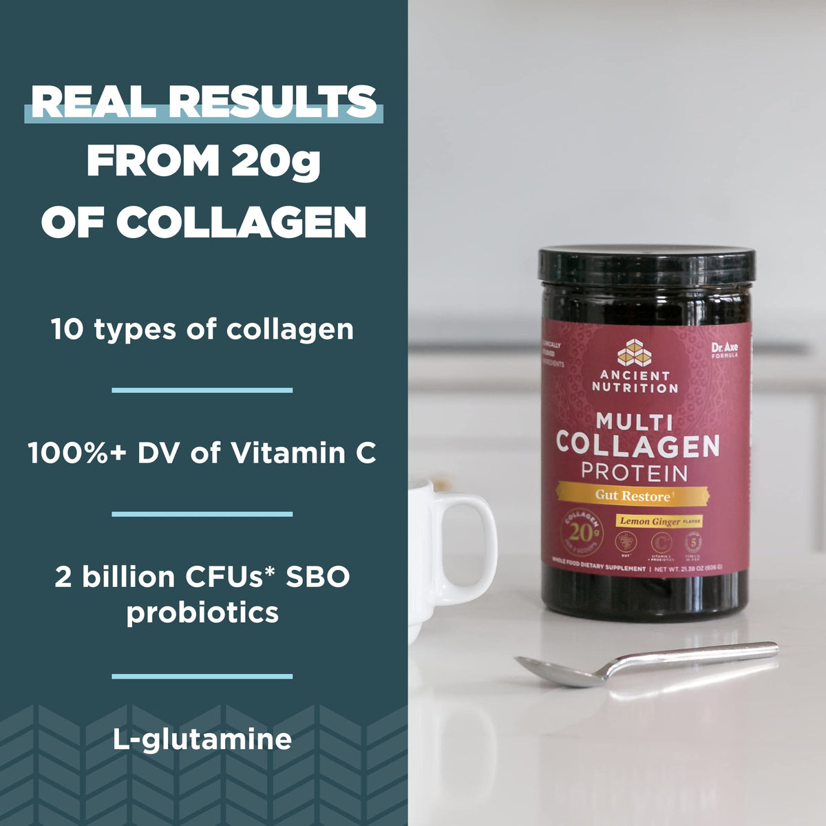 Ancient Nutrition Gut Restore Multi Collagen Protein 308g nutritional information