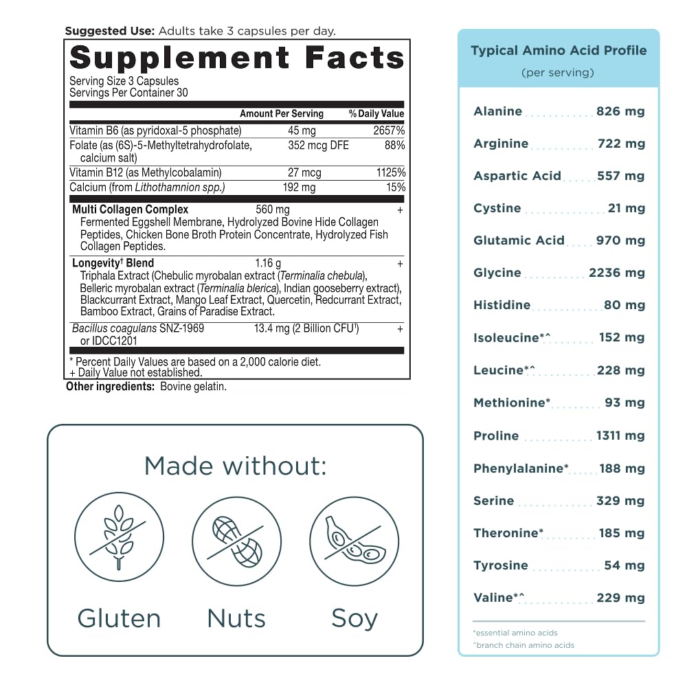 Ancient Nutrition Multi Collagen Advanced Capsules with probiotics