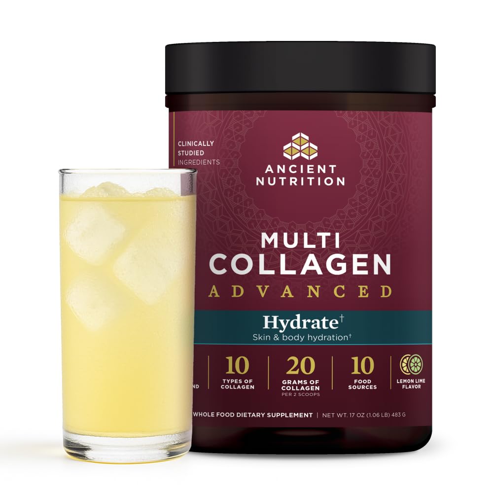 Ancient Nutrition Multi Collagen Advanced Hydrate 590g Citron Vert vue de face