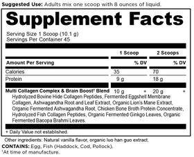 Ancient Nutrition Multi Collagen Peptides 558g ingrédients en gros plan