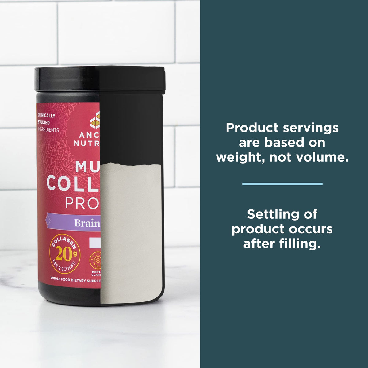 Ancient Nutrition Multi Collagen Peptides 558g mélangé dans un smoothie