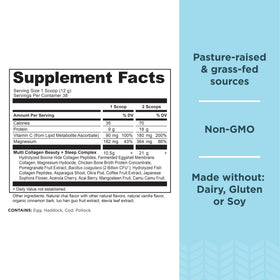 Ancient Nutrition Multi Collagen Peptides 572g - étiquette avec ingrédients