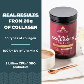 Ancient Nutrition Multi Collagen Peptides 572g - poudre dans un verre