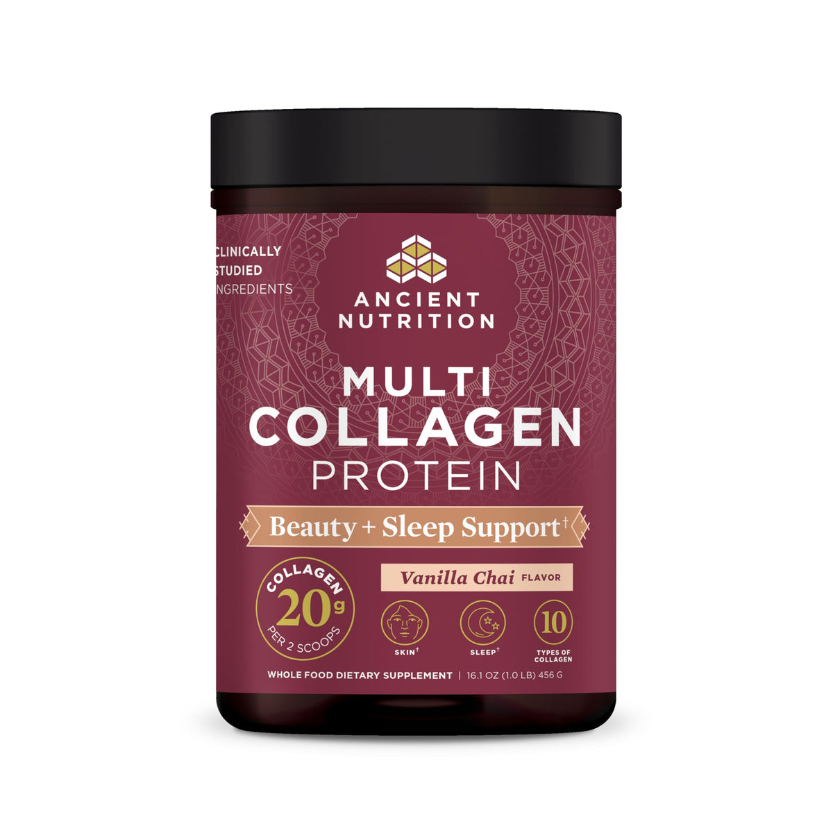 Ancient Nutrition Multi Collagen Peptides 572g Vanille Chai - vue avant