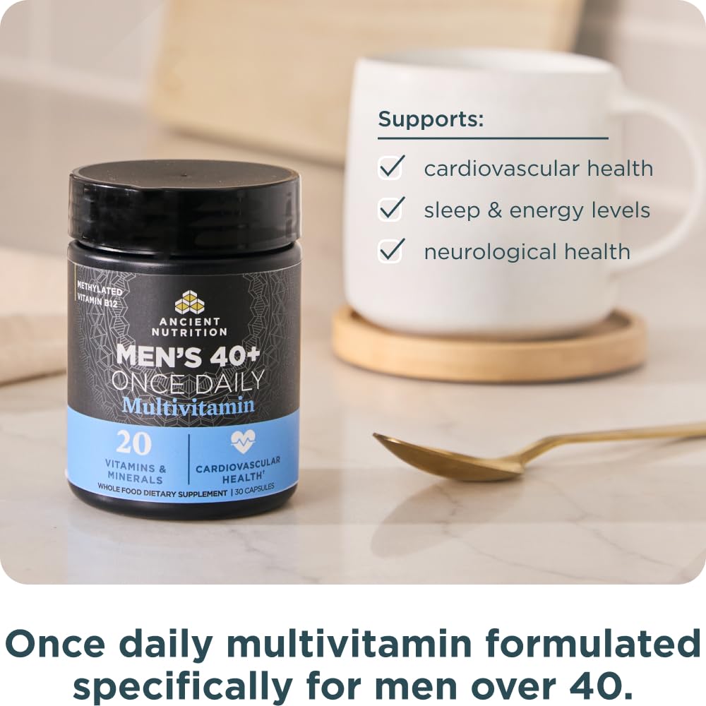 Ancient Nutrition Multivitamine Methylé pour Hommes 40+ emballage