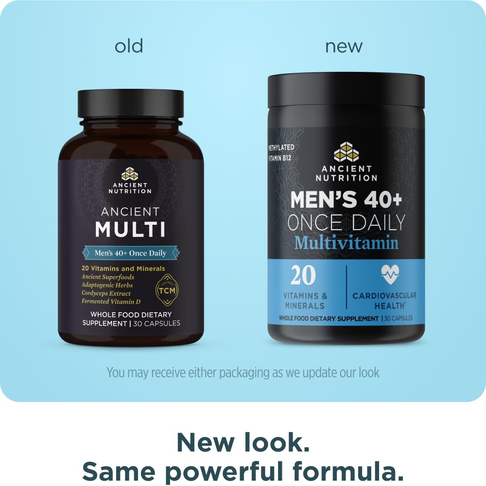 Ancient Nutrition Multivitamine Methylé pour Hommes 40+ vue arrière