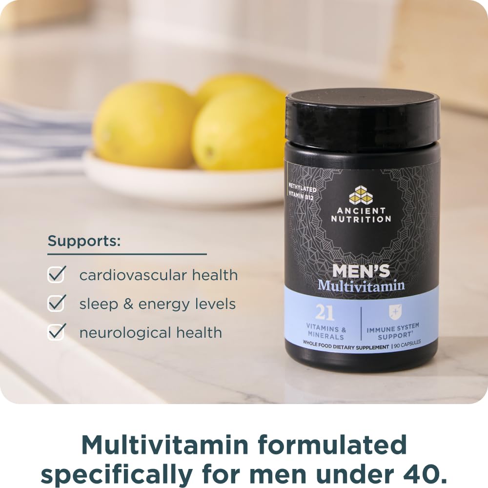 Ancient Nutrition Multivitamine Methylé pour Hommes - flacon ouvert