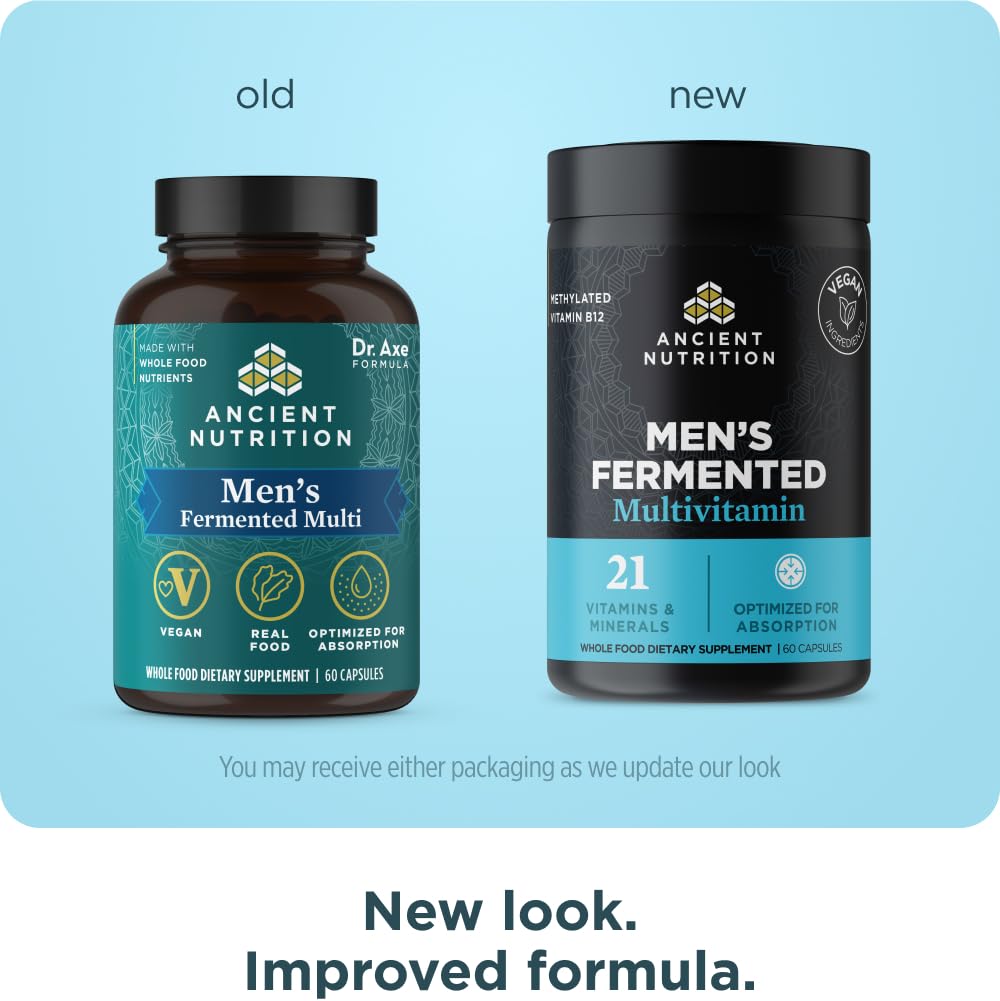 Ancient Nutrition Multivitamine Methylée Fermentée pour Hommes, vue arrière